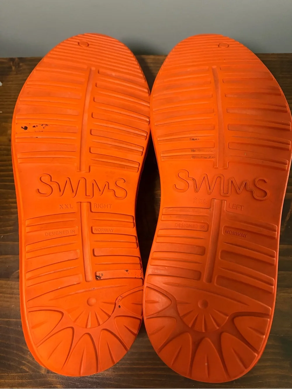 Men’s Classic Swims Orange Slip-On Galoshes Size XXL or Size 12-13.
